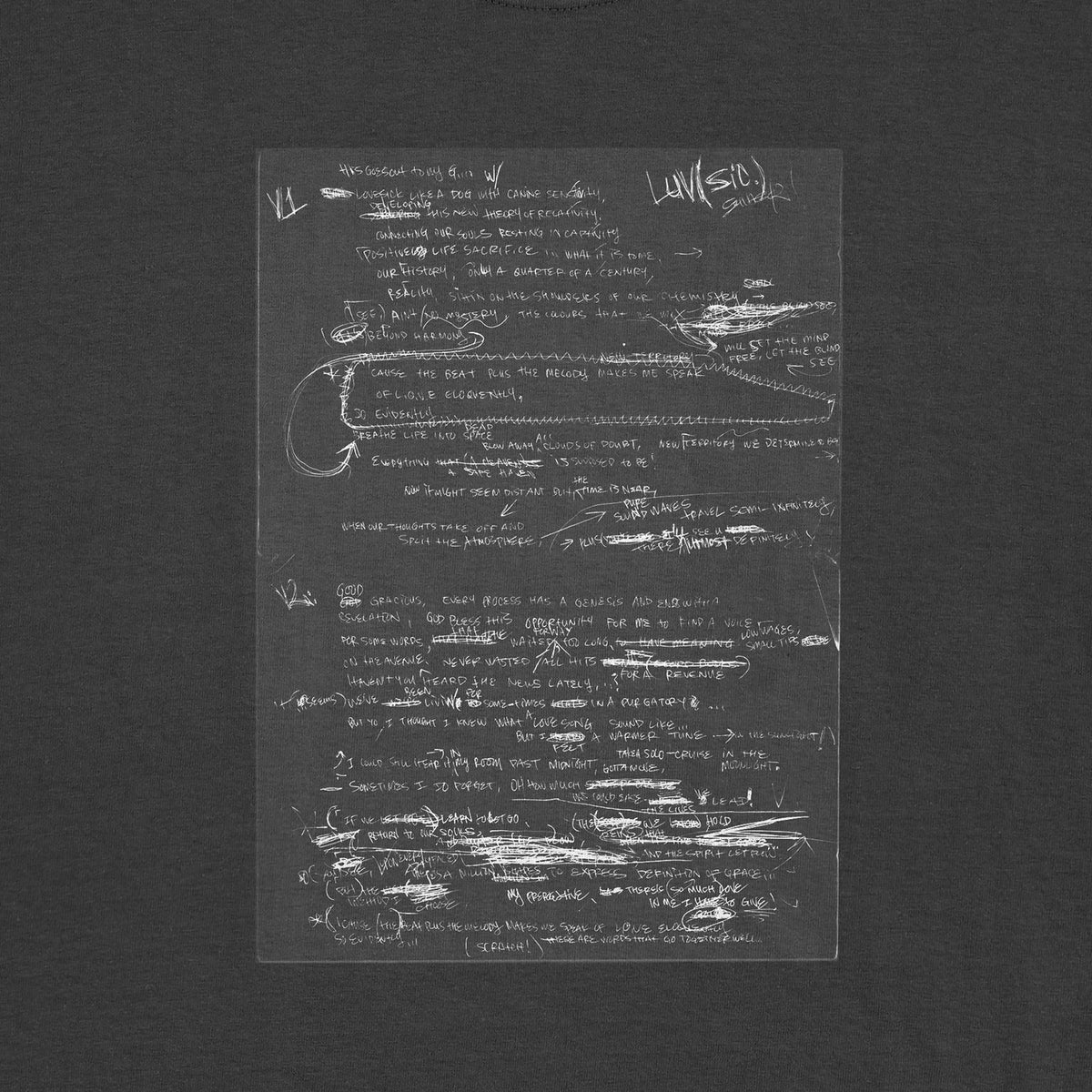 Luvsic 1' Lyrics Black Tee – Shing02