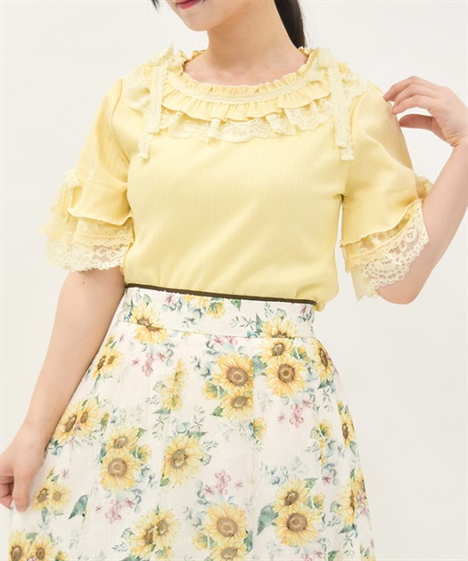 フリル×レースリボンプルオーバー【期間限定価格】 | axes femme