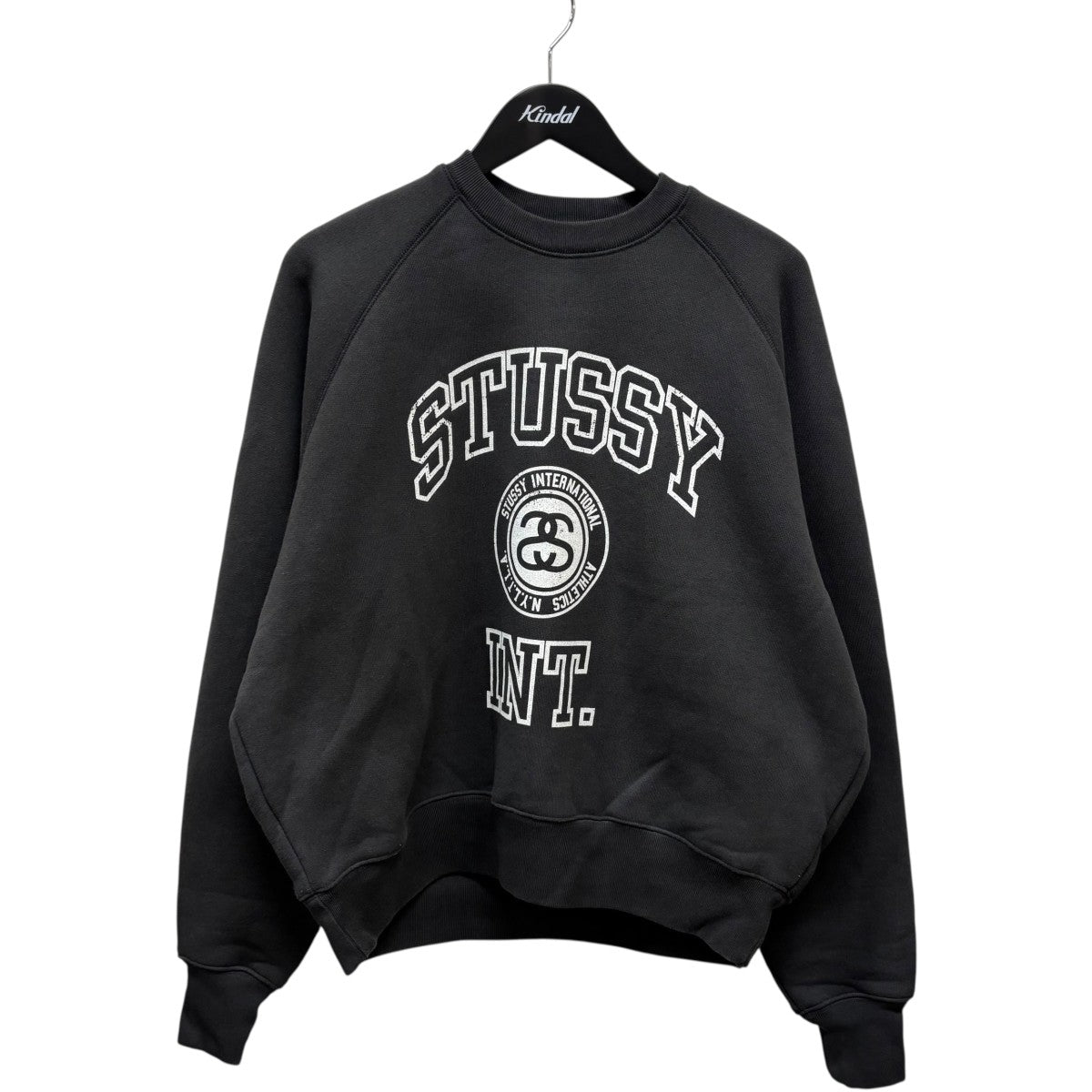 stussy(ステューシー) Overlock Varsity Raglanスウェット ブラック