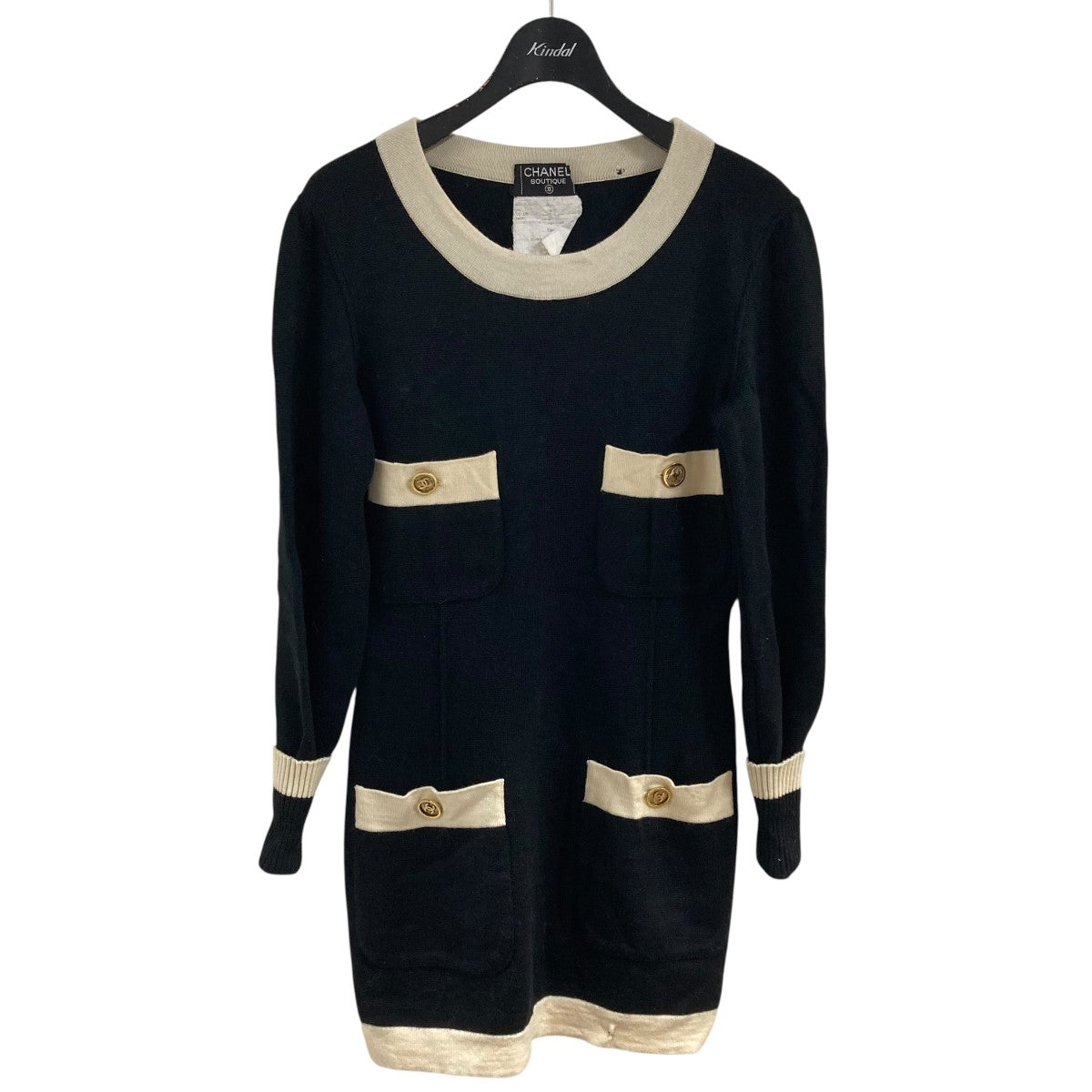 CHANEL(シャネル) ニットワンピース ブラック サイズ 38｜【公式