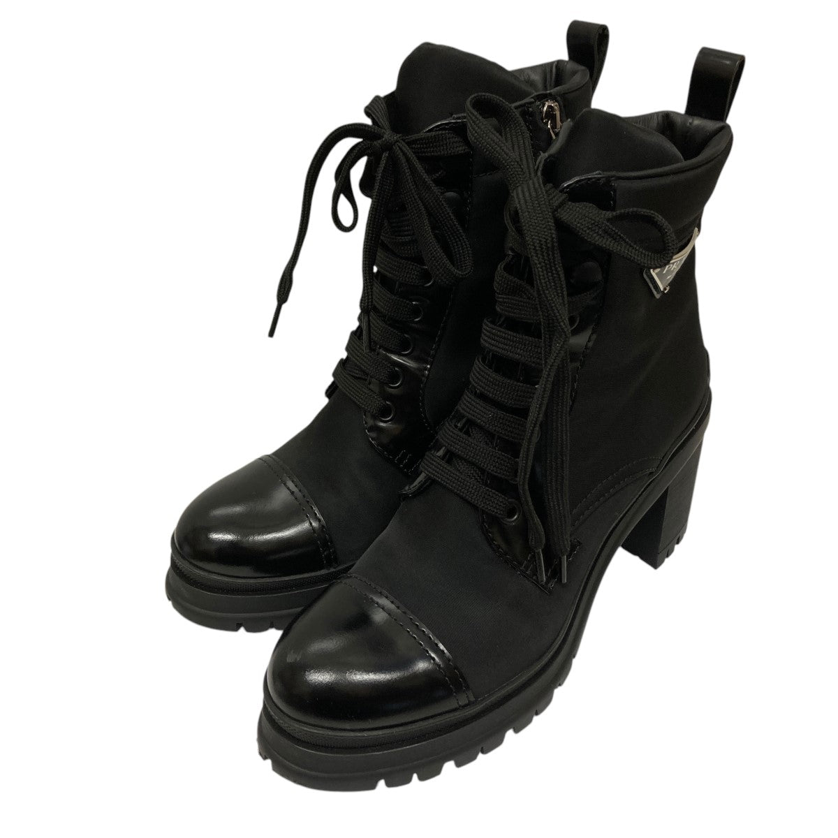 PRADA(プラダ) 三角プレート付サイドジップブーツ ブラック サイズ 361