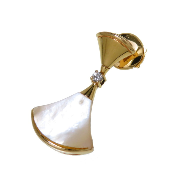 BVLGARI/ブルガリ】 片耳のみ スタッド マザーオブパール ダイヤモンド