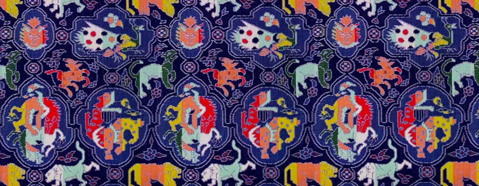 文様特集 獅噛鳥獣文錦（しかみちょうじゅうもんにしき） – 龍村美術