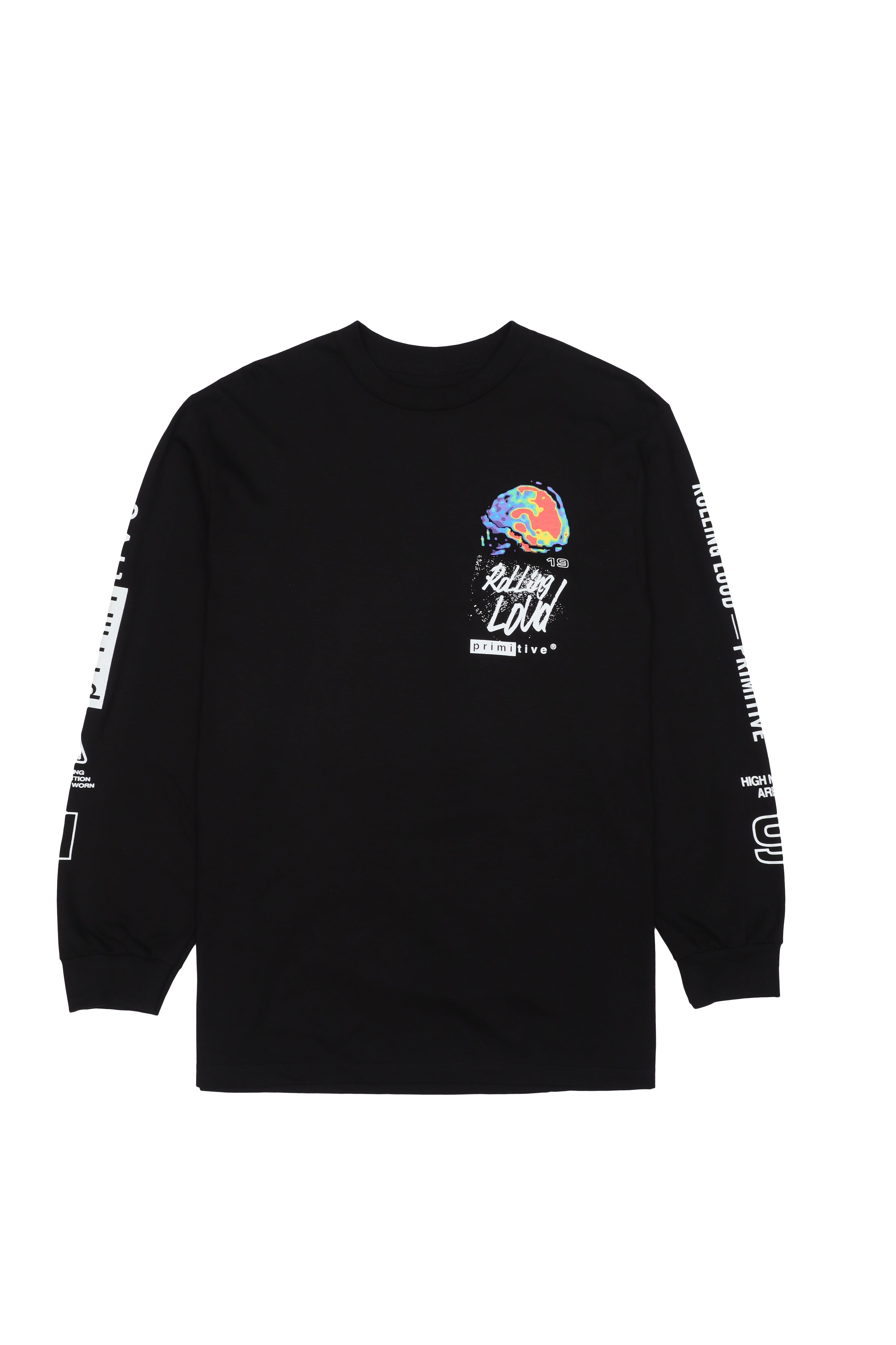 RL x Primitive High Noise Black Long Sleeve Tee | Rolling Loud