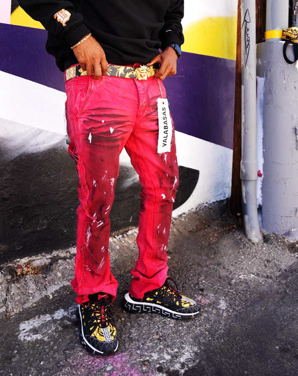 Valabasas Red Stack Denim Pants – The Drip Clinic