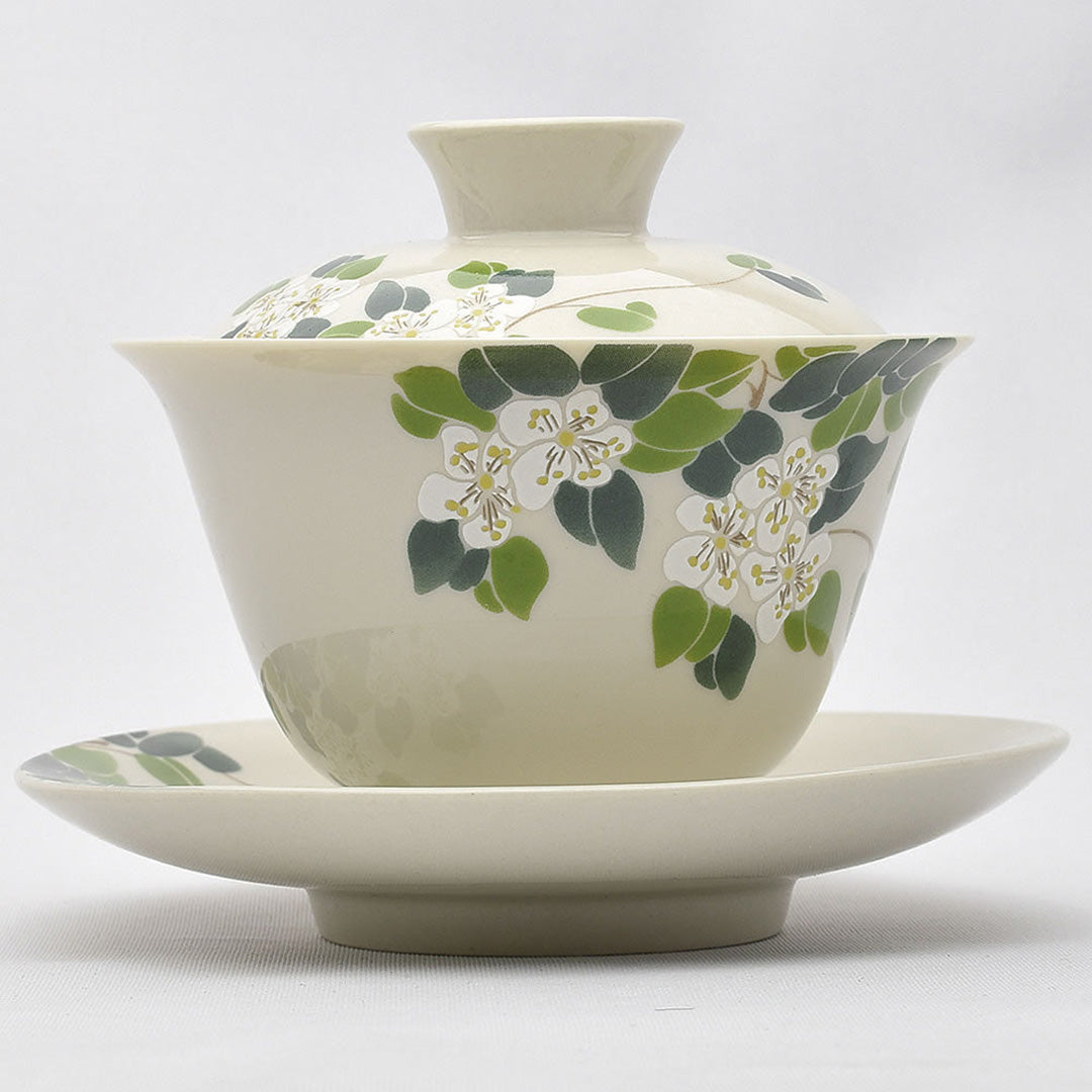 山茶花蓋碗（草木灰釉）｜中国茶器専門店・天香茶行