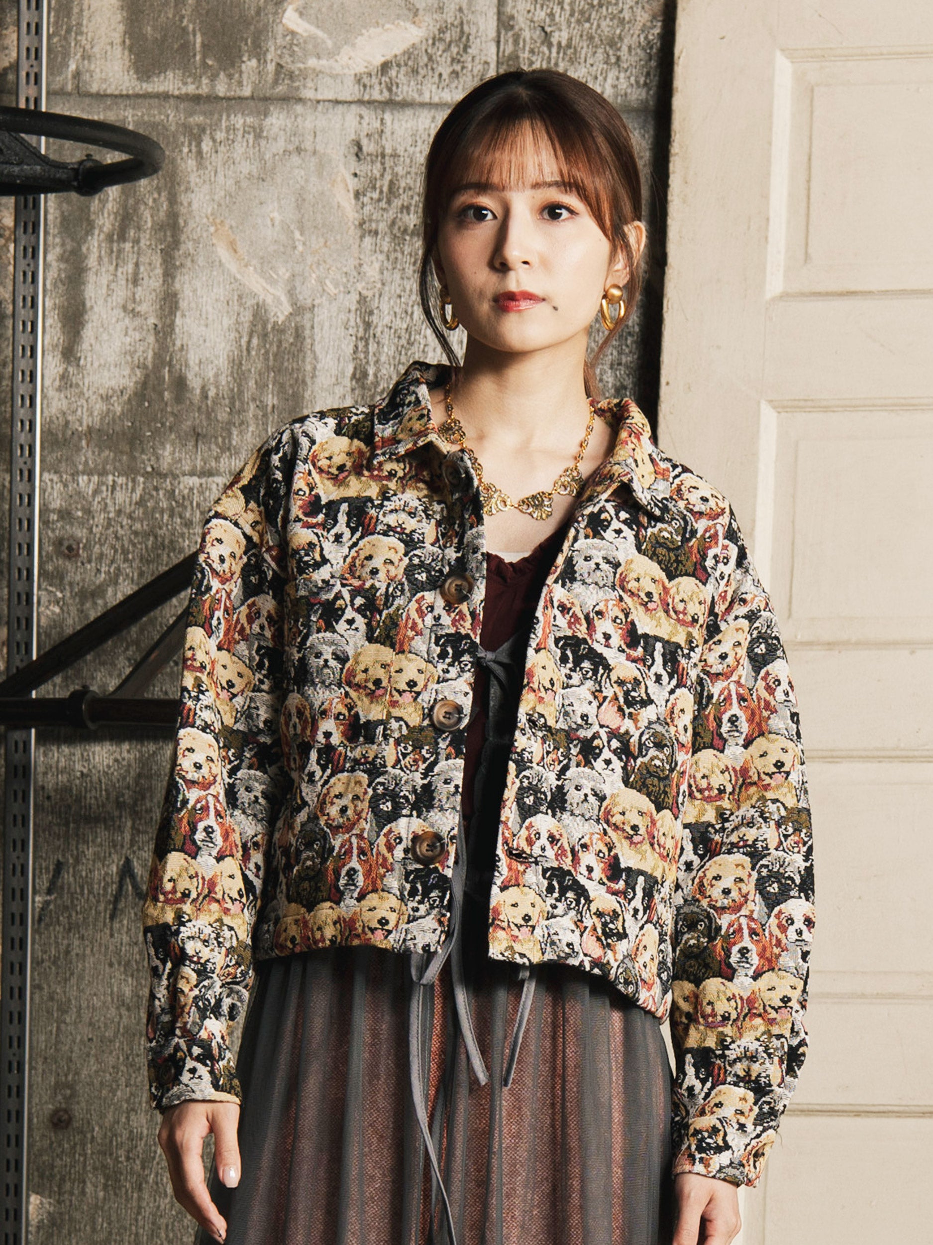 Meridian アニマル 犬柄 ゴブラン織り ジャケット – 古着屋Top of the