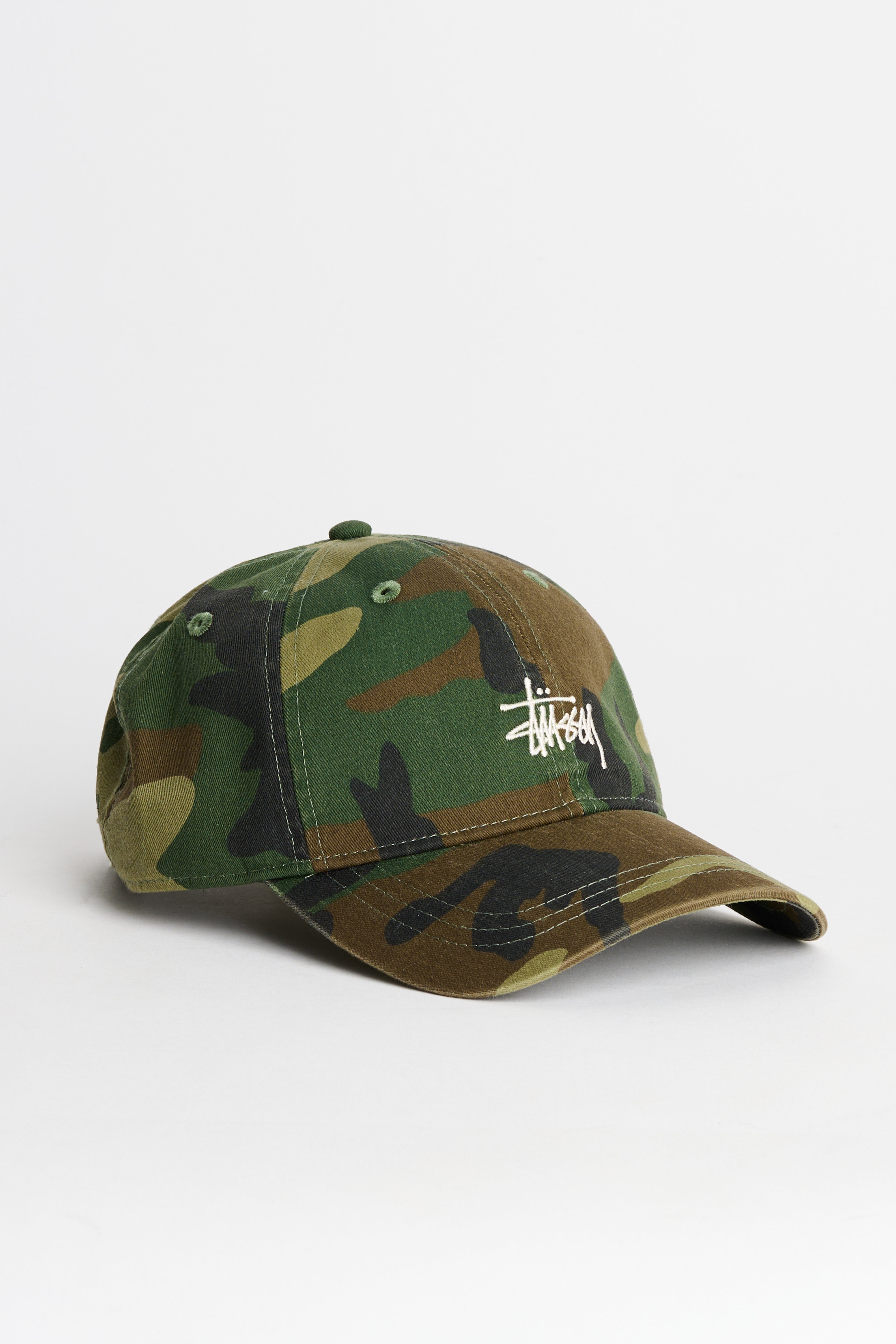 Stüssy Basic Washed Low Pro Cap Woodland Camo – Très Bien