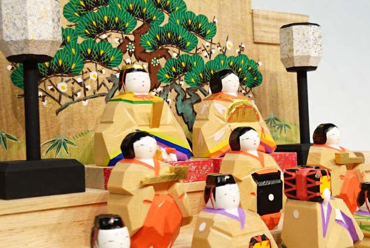 奈良の一刀彫雛人形・段揃雛（小）（神泉作） 商品詳細 丹青堂｜書道