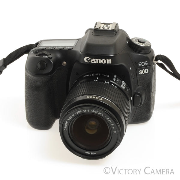 Canon EOS 80D 24.2MP DSLR Camera Body w/ 18-55mm f3.5-5.6 II Zoom Lens