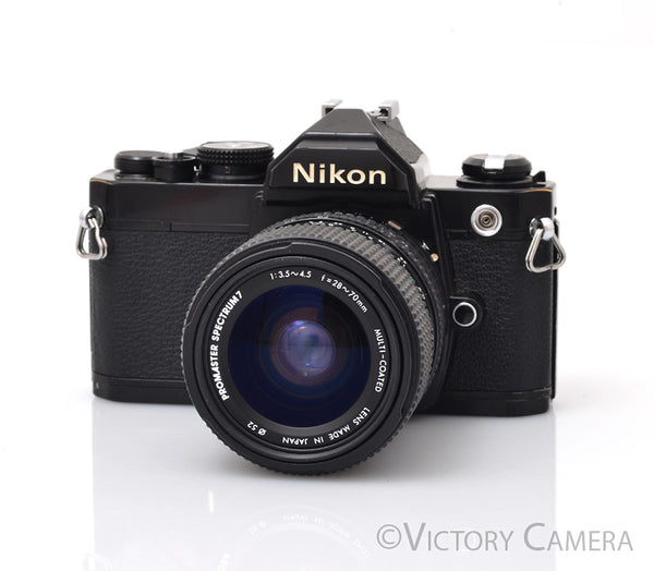 Nikon FM Black 35mm Film Camera w/ 28-70mm Zoom Lens [GOOD]