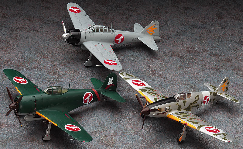 紫電改のマキ」紫電改＆飛燕 I 型＆零戦 21型（キャラデカール付