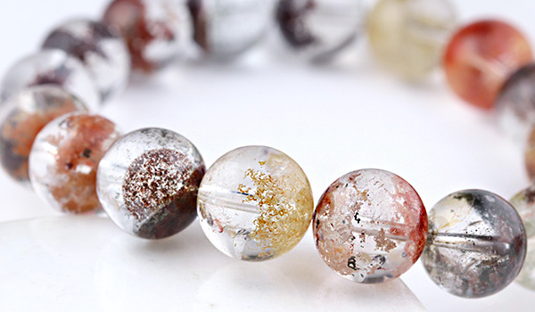 一点もの】大玉ブレス（ミックスガーデンクォーツ）12～13mm-001