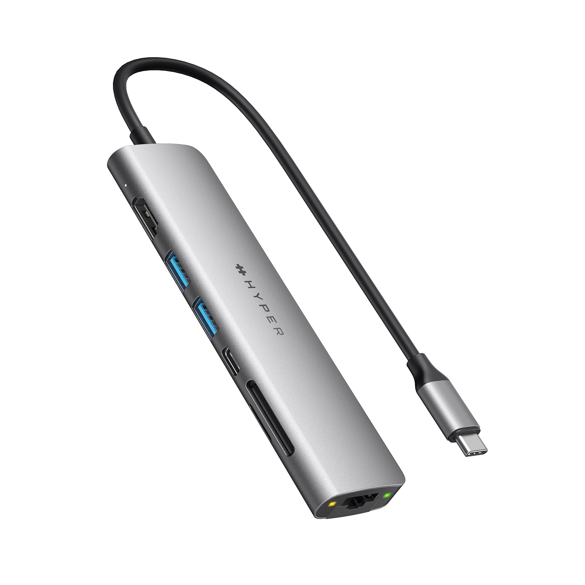 HyperDrive SLAB 7-in-1 USB-C Hub – Sleek, Full Connectivity