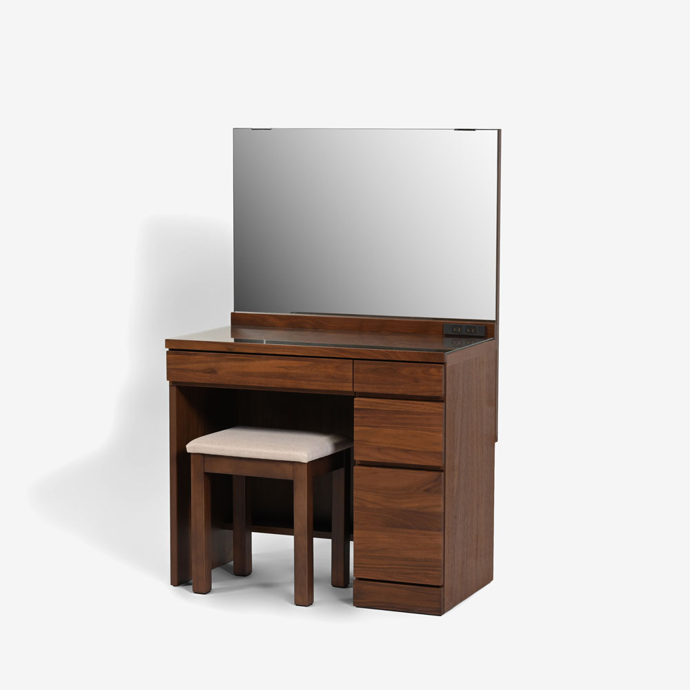 ドレッサー「レッチェ」スツール付き ウォールナット材 | 【公式】大塚