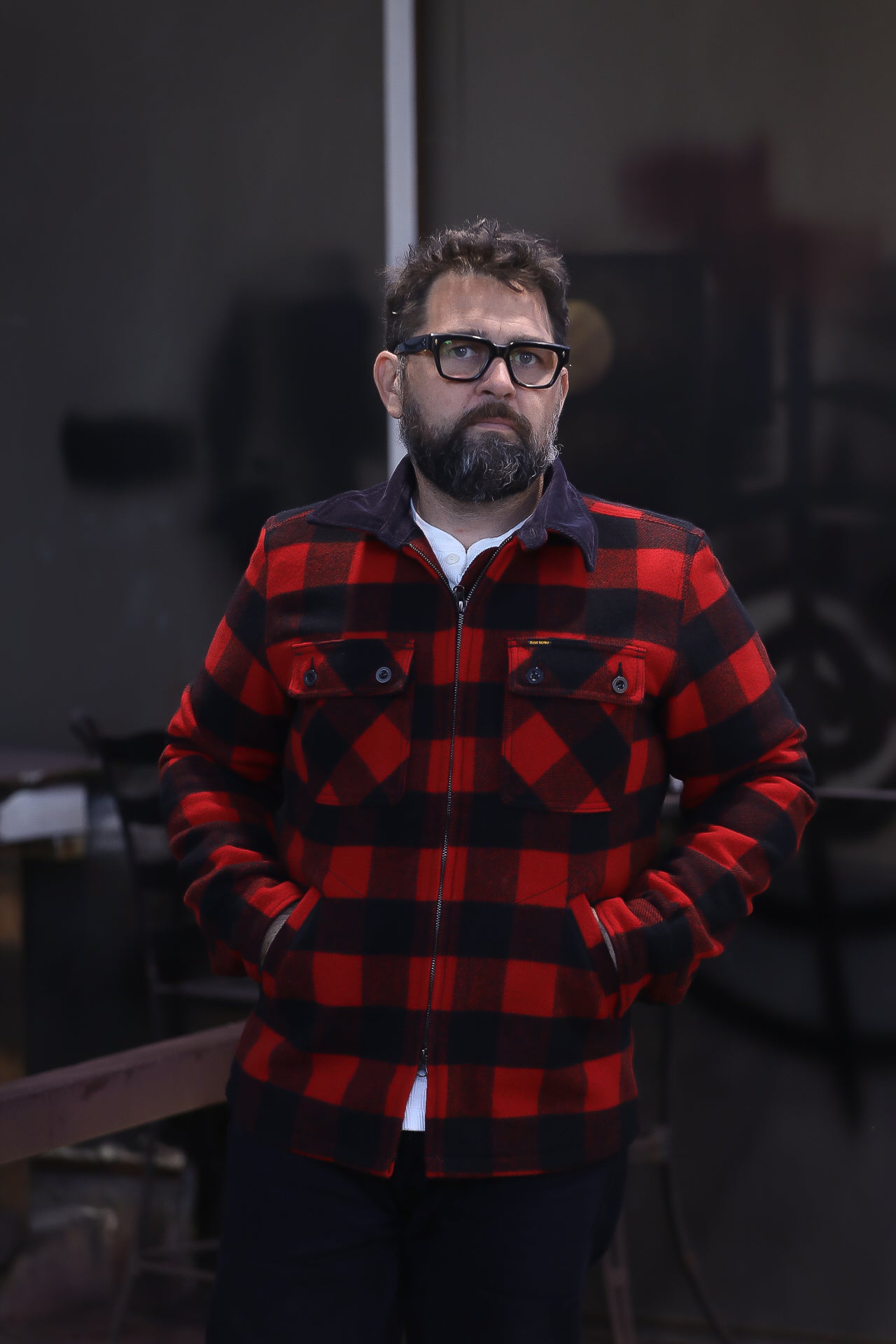Wool Buffalo Check Bush Jacket - Red IHW-20-RED – Iron Shop Provisions