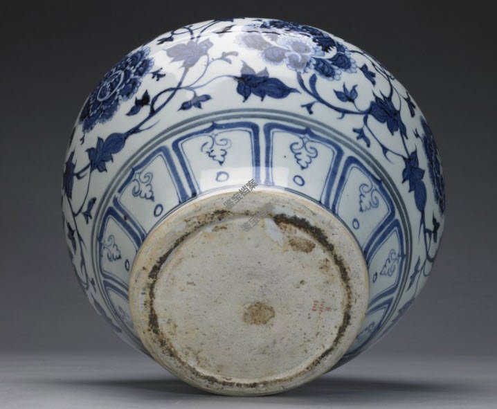 元景德镇窑青花缠枝牡丹纹罐档案-青花瓷-鉴宝档案