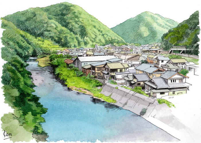 水彩画 心のしみる日本の風景
