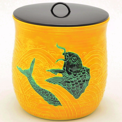 水指 黄交趾 荒磯【販売】-茶道具は京都しみず孔昌堂