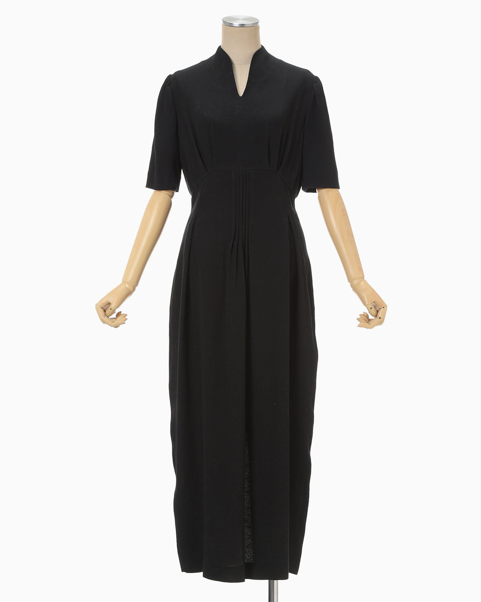 Puffed Floral Jacquard Dress - black - Mame Kurogouchi