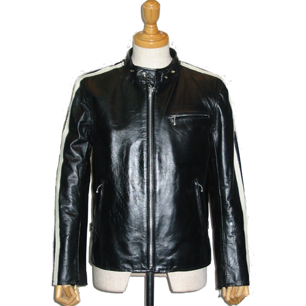 MARUFUJI WEB SHOP】馬革腕ライン入りライダースジャケットRH64T57BLK blk