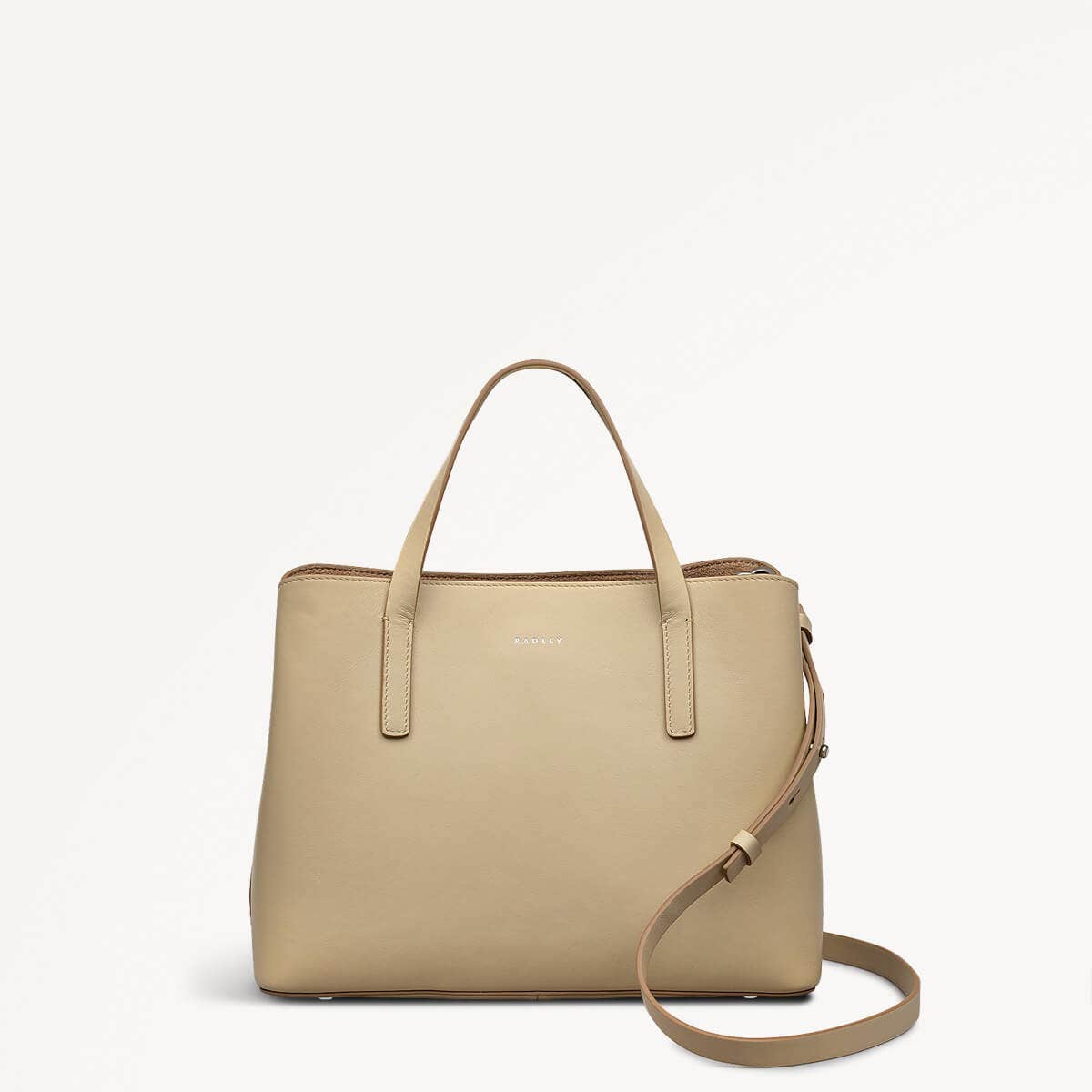 Stone Beige Medium Ziptop Grab Bag | Dukes Place Collection SS25
