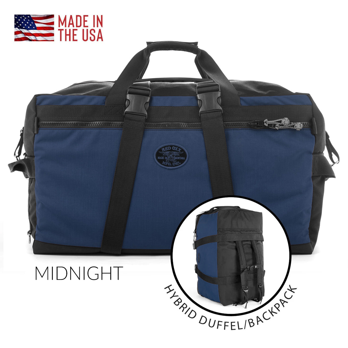 Rugged Convertible Hybrid Backpack Duffel - Sherpa Jr., Made in USA