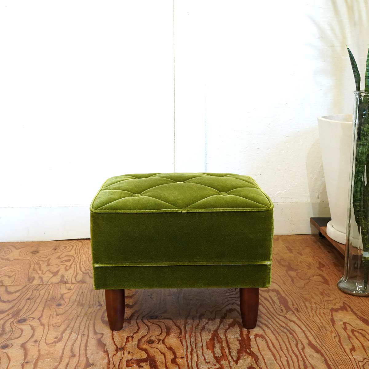 カリモク60 / karimoku60 オットマン モケットグリーン 中古 レトロ