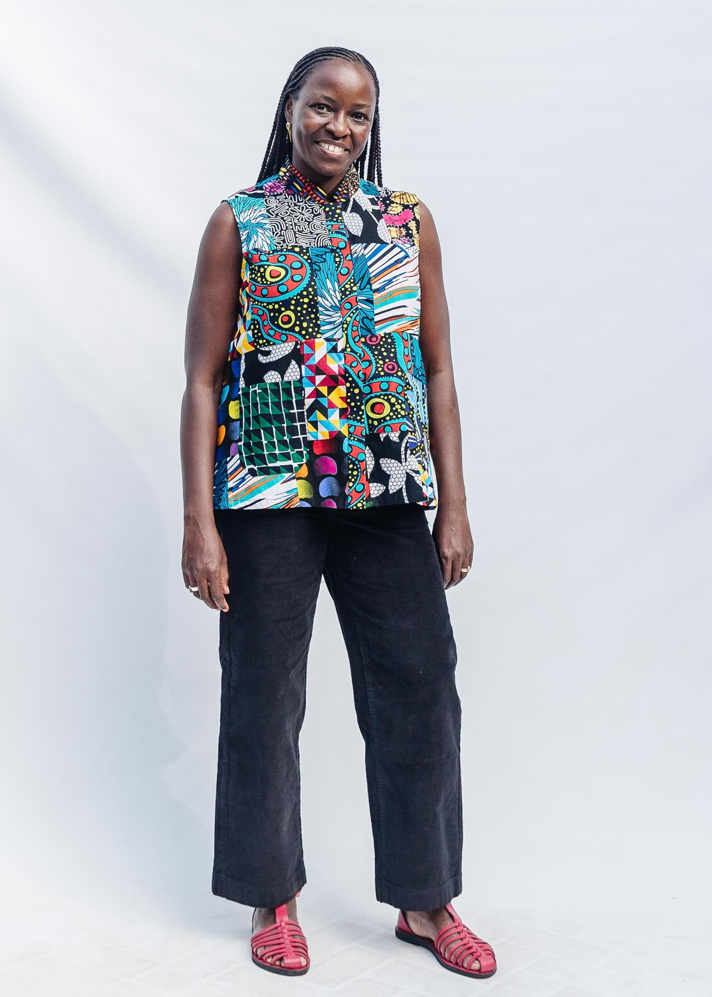 Patchwork Sleeveless Shirt – Zuri