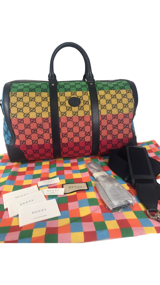 GUCCI GG Monogram Rasta Multicolor Duffle Bag - Sherry's Handbags