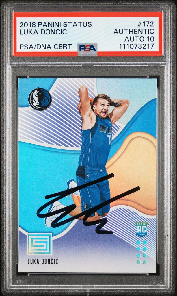 Luka Doncic Signed 2018 Panini Status #172 Rookie Card Auto 10