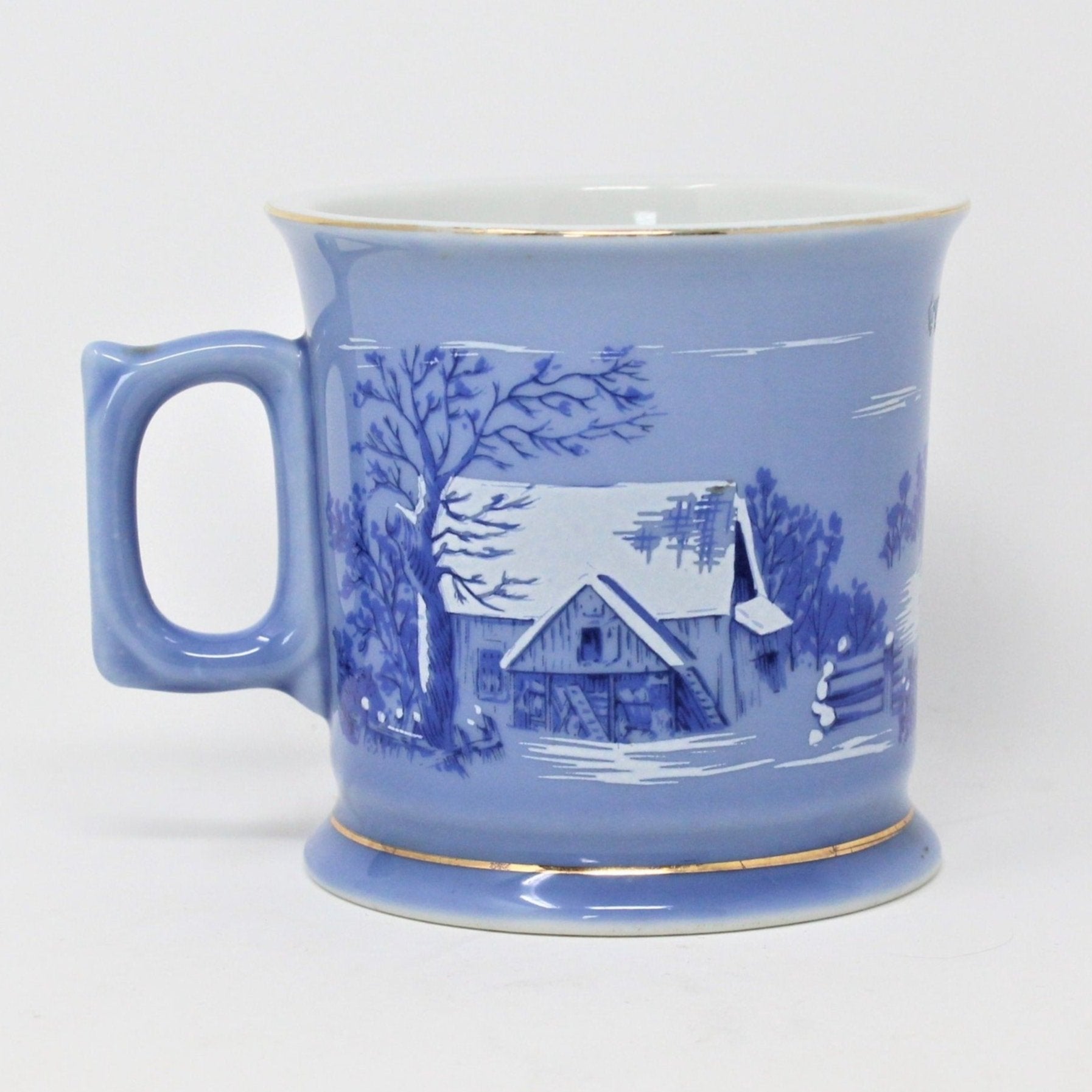 Shaving Mug, Currier & Ives, The Farmer's Home In Winter, Vintage