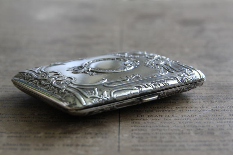銀 silver 950刻印 煙草入れ シガレットケース 207g 骨董 純銀950刻印