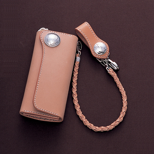 革財布・革製品のビーズ屋｜サドルウォレット Fタイプ きなり