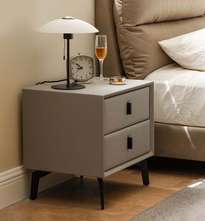 ベッドサイドテーブルチェスト 幅50cm 高級レザー張りY00A03 ベッド