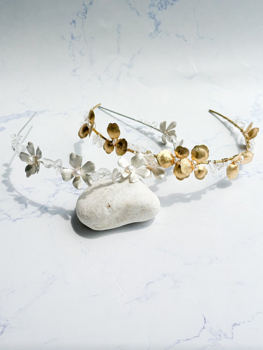 フラワー水晶ヘッドドレス カチューシャ – おしゃれ花嫁様ブライダル
