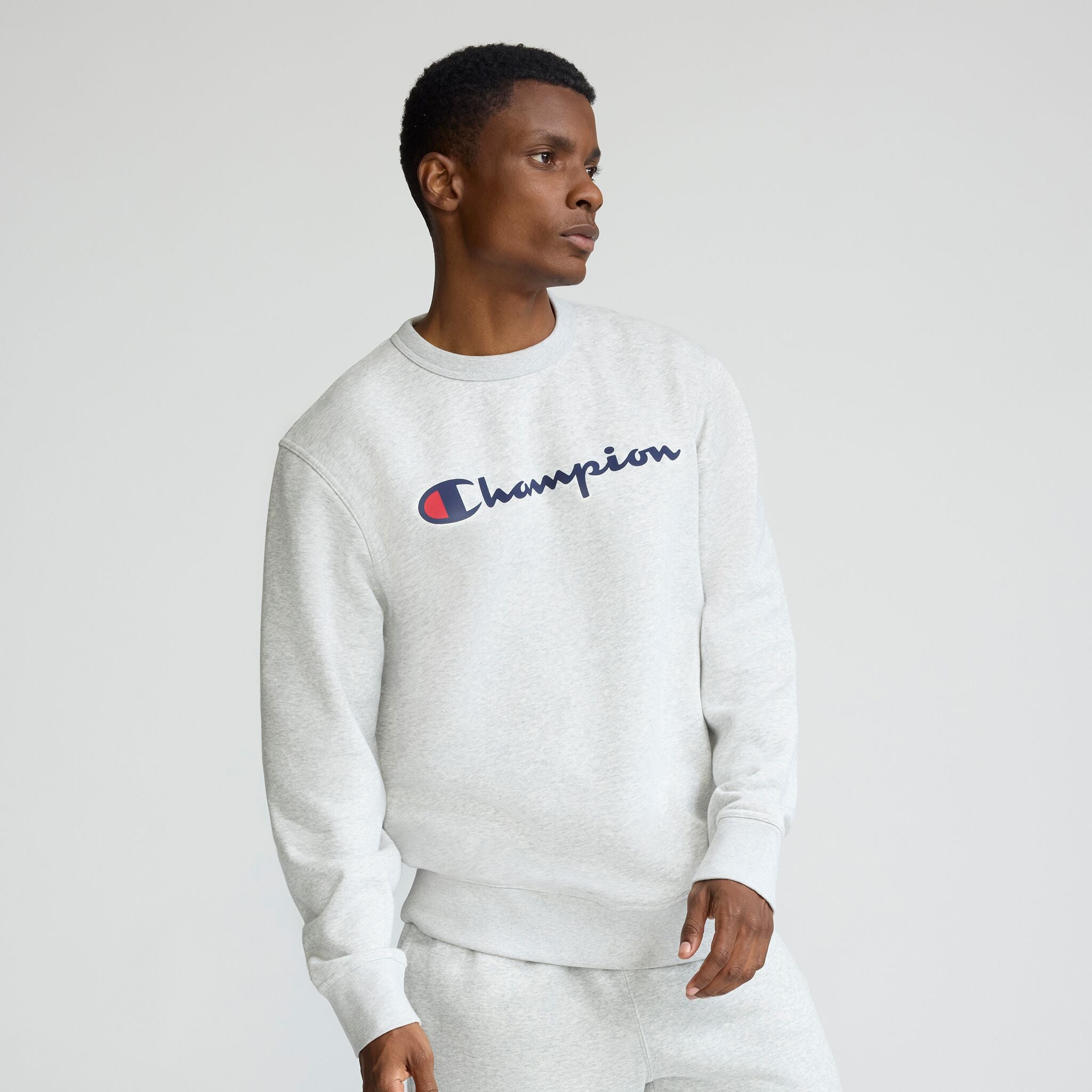 Powerblend Crewneck Sweatshirt, Classic Script Logo – Champion