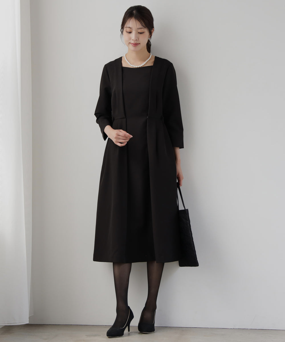 立体感が魅力のフォーマルワンピースdsy0141 ブラック – [公式]DRESS+