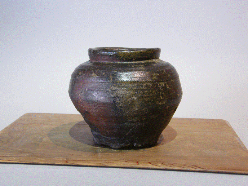 備前焼 壺 花入れ 古美術 骨董品 壷○古備前口広立ち瓶壺 古い備前焼き