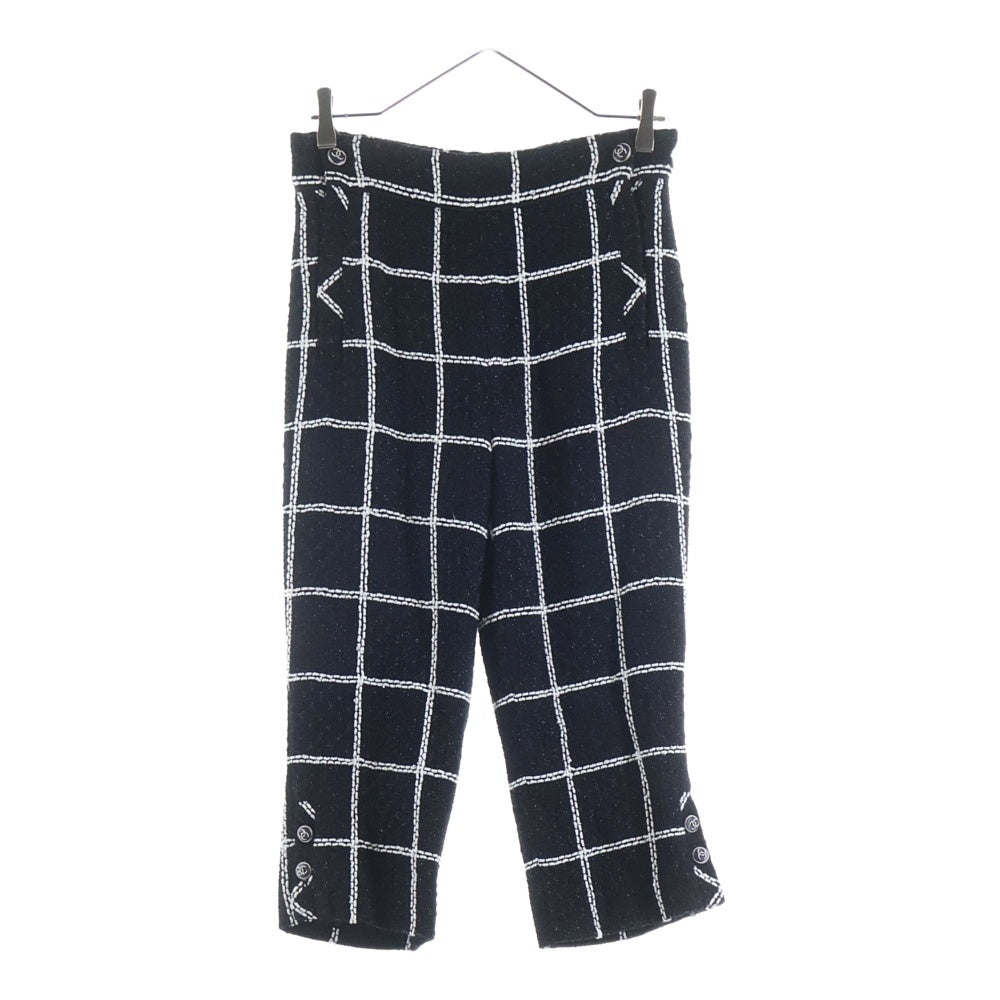 CHANEL(シャネル) ツイードチェック柄マリンパンツ ブラック