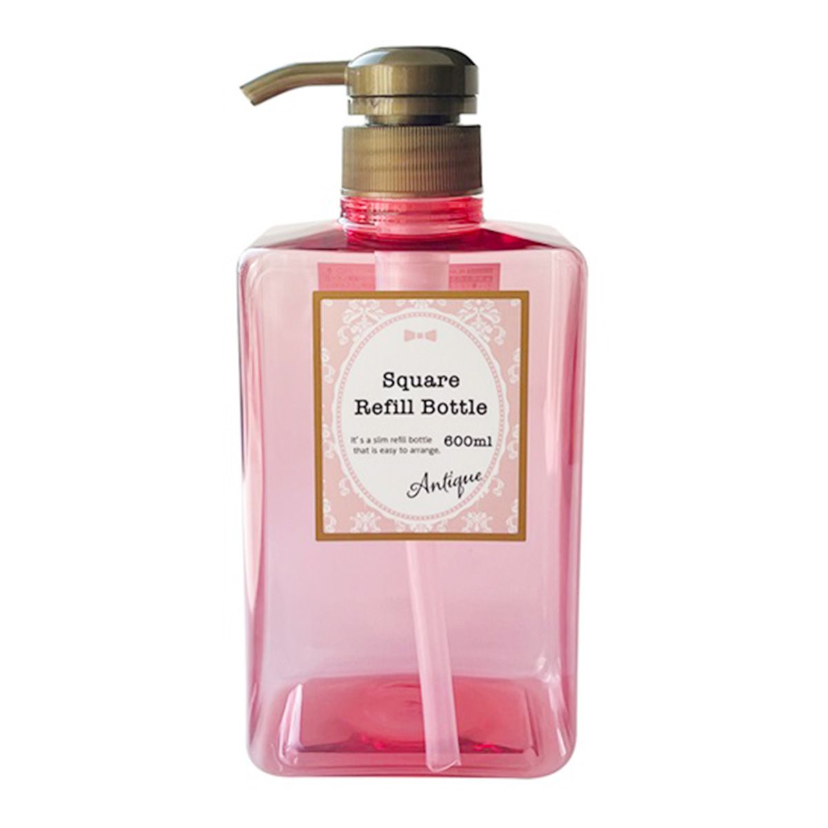 まとめ買い】角スリムボトル 600ml アンティークピンク 9001/350066
