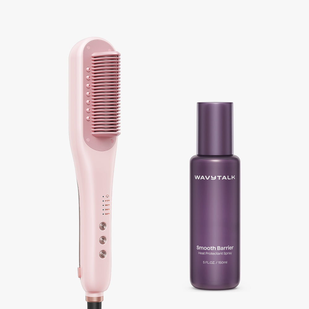 Sleek & Shield Duo | Steam Straightener Brush + Heat Protectant