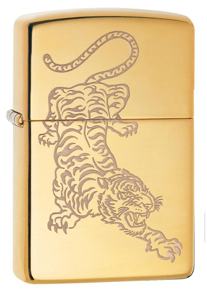 Zippo High Polish Brass Tiger Design Windproof Lighter – Zippo USA