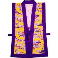 つは琉球店定番エイサー打掛（紫エリ×黄色紅型柄） | つは琉球店