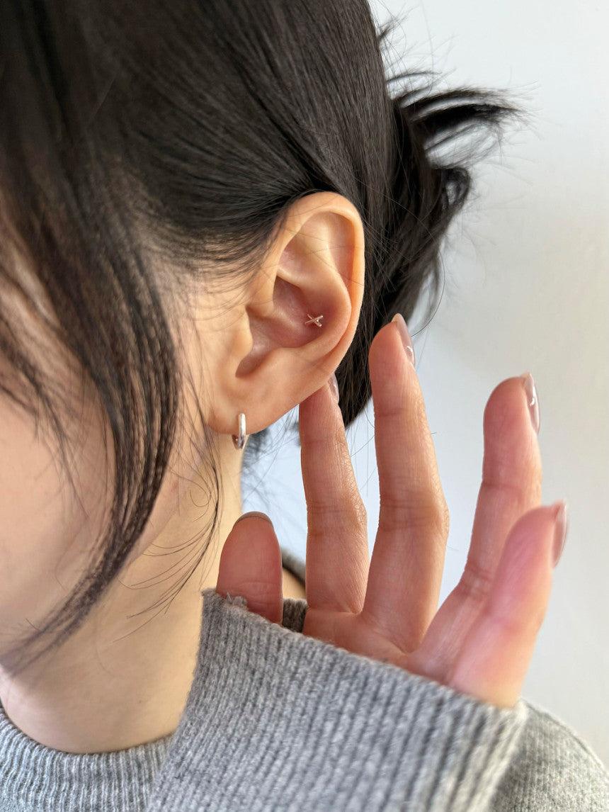 925 Silver]エックス X ライン ピアス (2Type) 20G ボディピアス