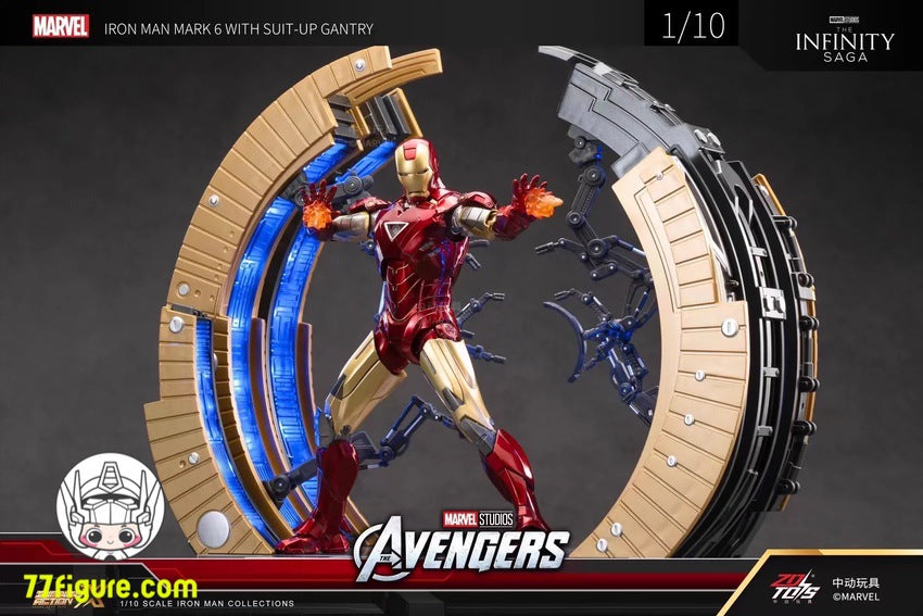 中動玩具 マーベル正規品 1/10 アイアンマン マーク 6 & スーツアップ