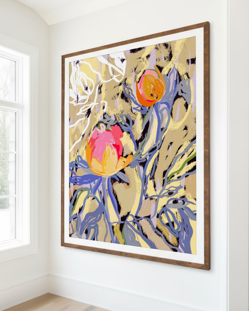 Blooms in The Butter Forest Art Print / Digital License 83 Oranges