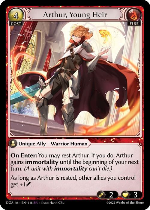 Arthur, Young Heir - Dawn of Ashes 1st Edition - Grand Archive TCG