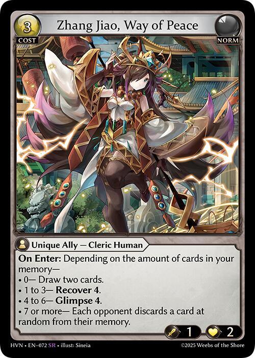 Zhang Jiao, Way of Peace - Abyssal Heaven - Grand Archive TCG