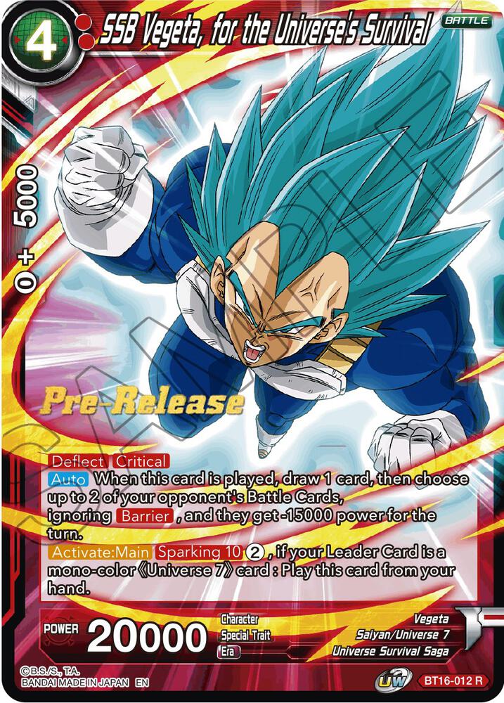 SSB Vegeta, for the Universe's Survival - Realm of the Gods Pre